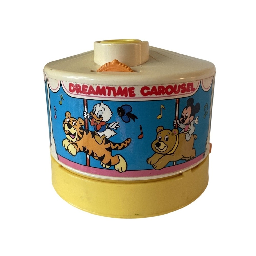Vintage Disney Dreamtime Carousel Night Light Music Works Missing Discs‎
